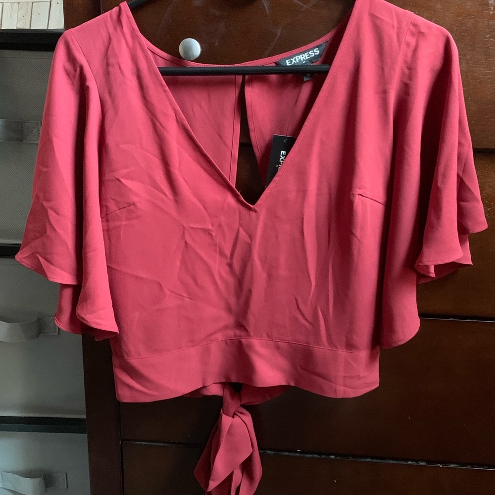 Express Dark Red Crop Top